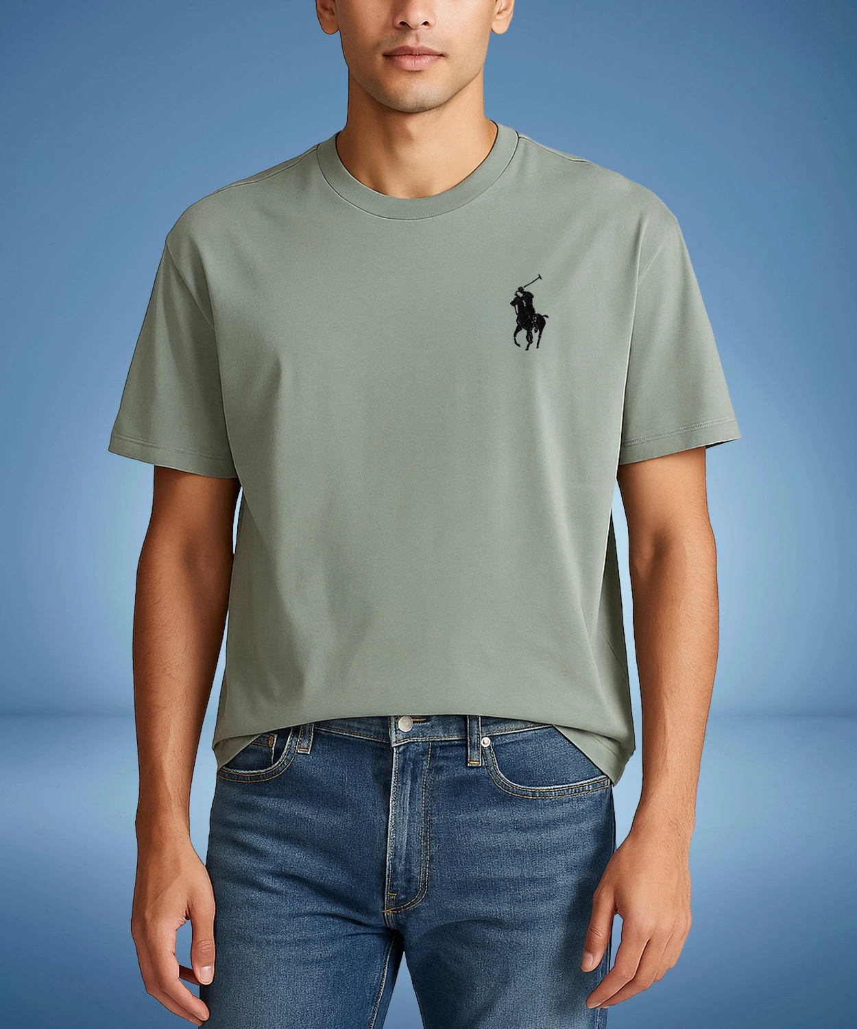 Home / Man / Branded Graphic Drop Shoulder T Shirt-Lavender Branded Graphic Drop Shoulder T Shirt-Sage Green