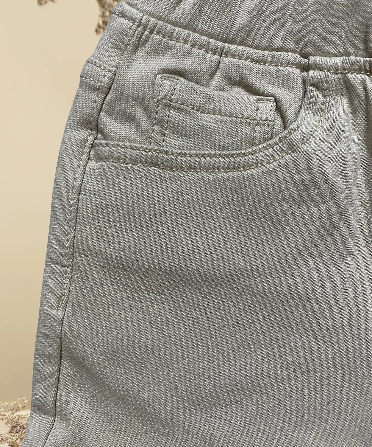 Light Green Cotton Casual Pant for Kids - Image 2