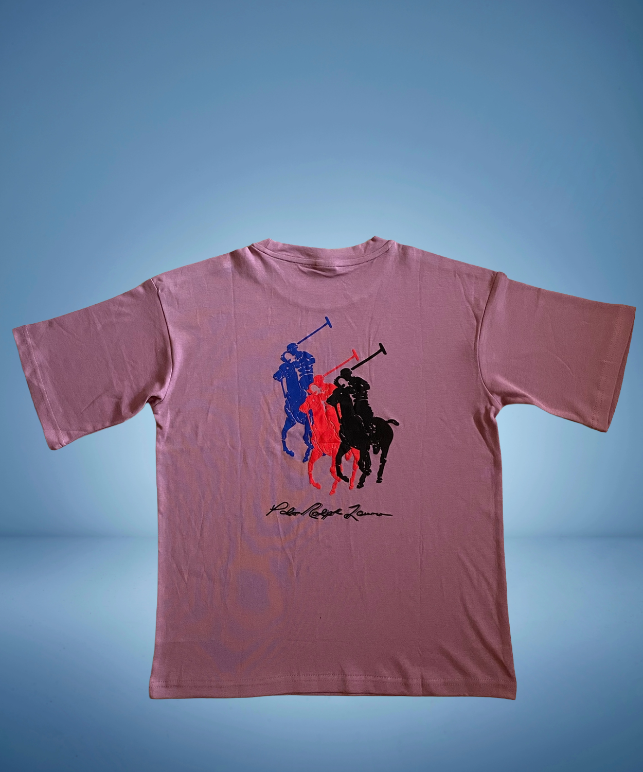 Branded Graphic Drop Shoulder T Shirt-Lavender - Image 3