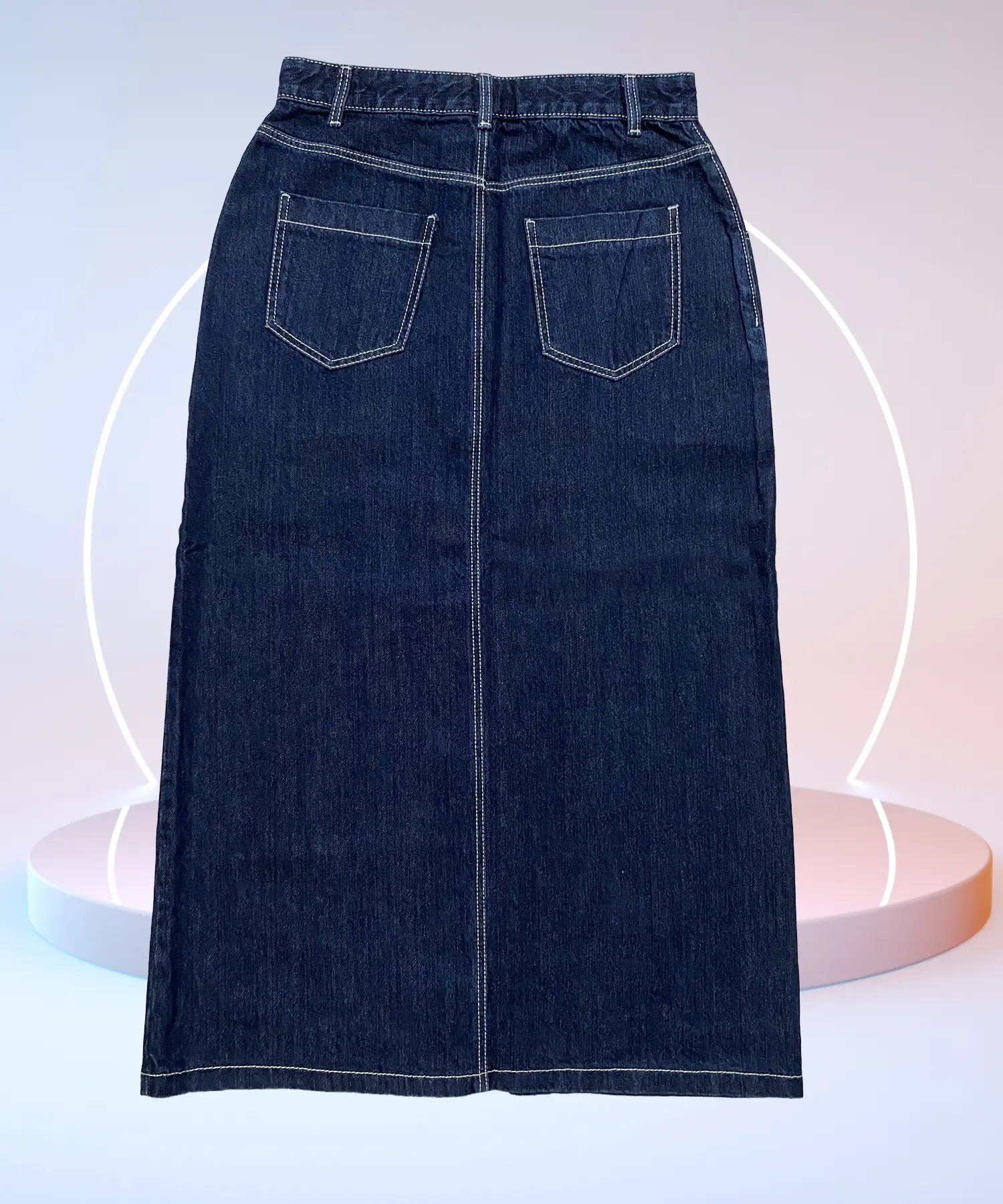 Women's Dark Blue Premium Denim Skirt - Image 3