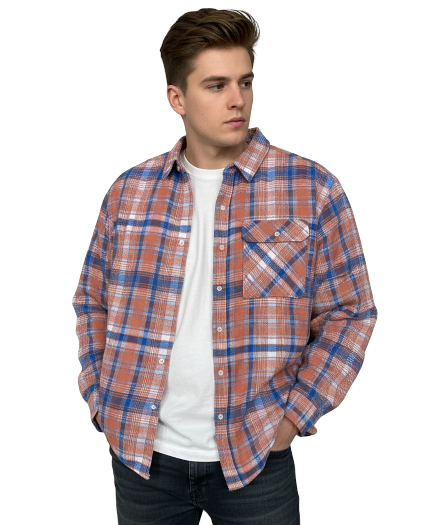 Men's Fall/Winter Oversized Fit Flannel Shirt - Image 3