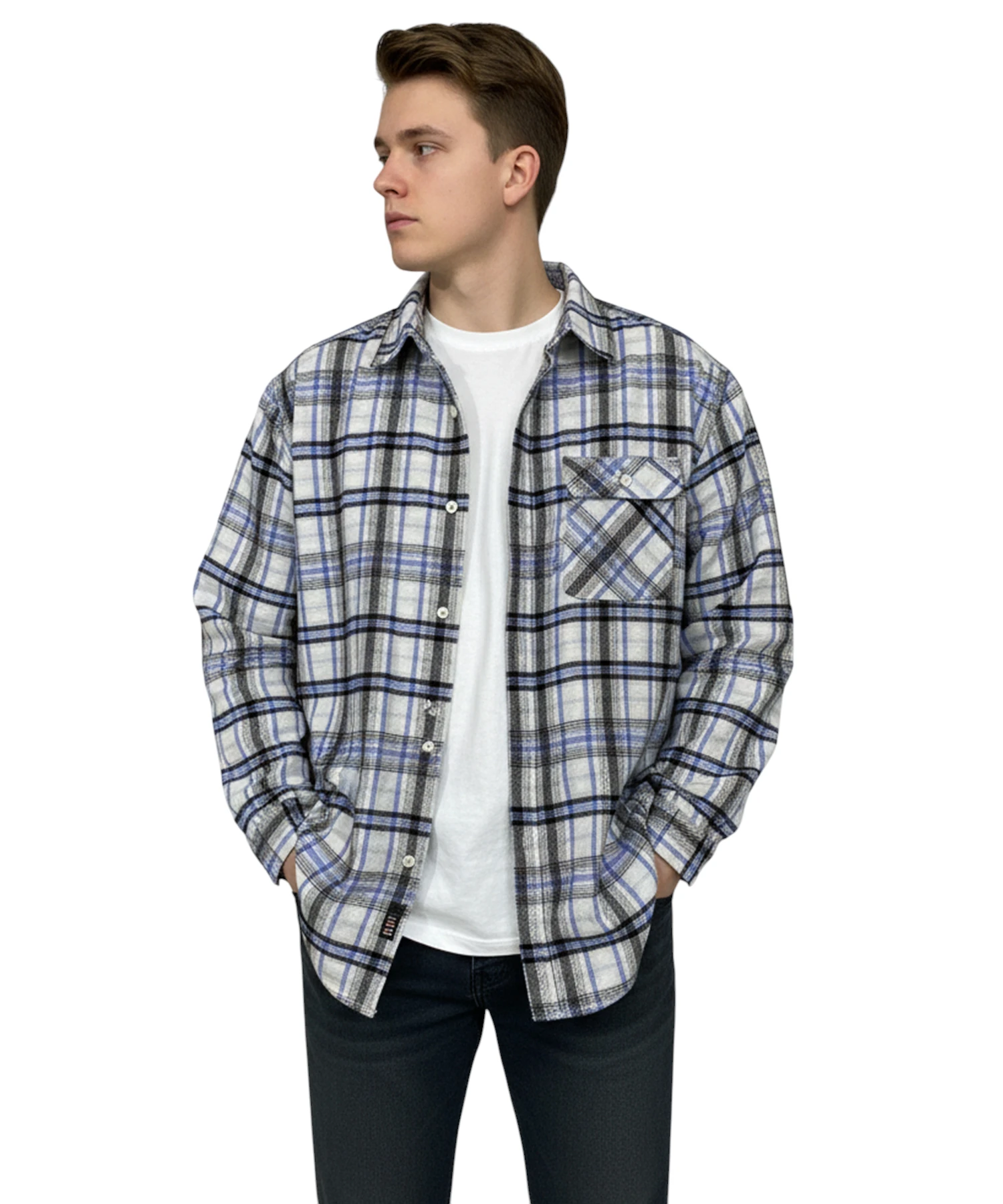 Men’s Fall/Winter Oversized Fit Flannel Shirt - Image 3